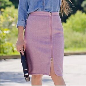J. Crew Purple Wool Zip Pencil Skirt